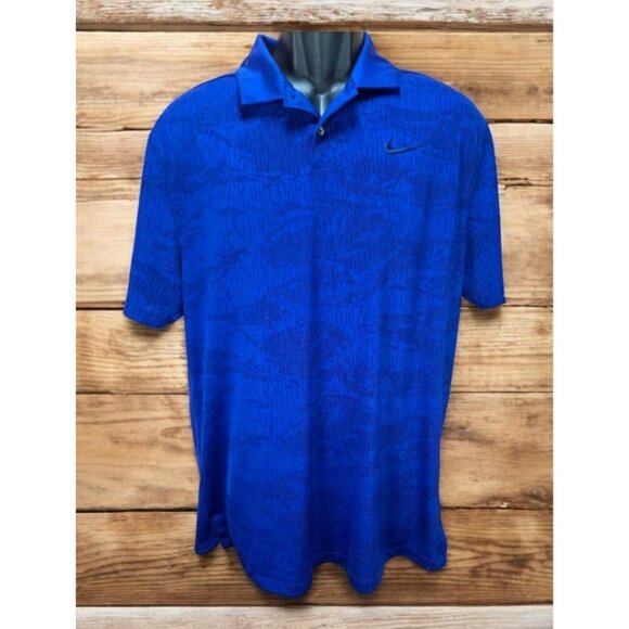 Nike Mens Dri-Fit Standard Fit Royal Blue Polo Medium - Picture 1 of 7